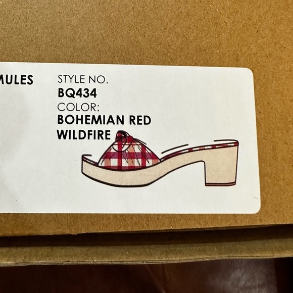 J. Crew Bohemian Red Wildfire Heeled Mules with Bow - Picture 6 of 6